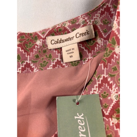 Cottagecore Coldwater Creek Canyon Rose Boho Floral V-Neck Shift Dress SZ 18 NWT - Picture 7 of 11